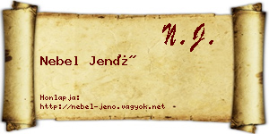Nebel Jenő névjegykártya